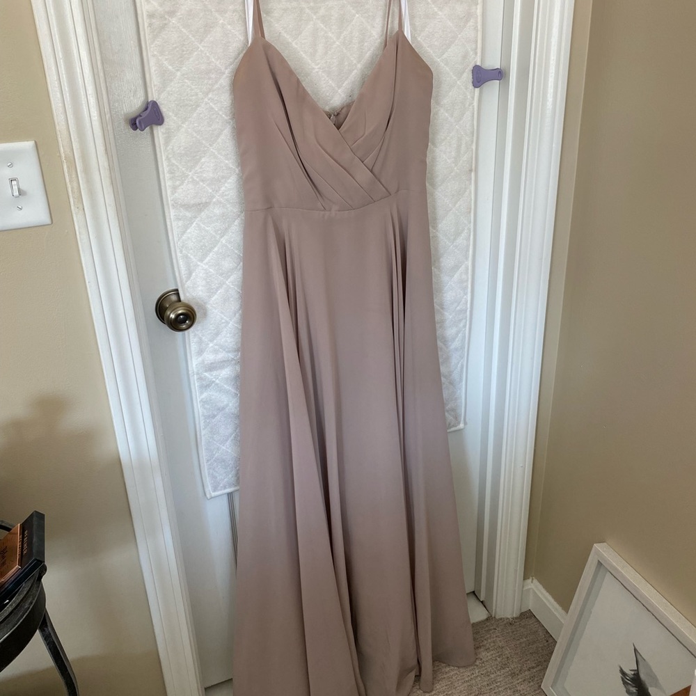 Brideside taupe bridesmaid dress